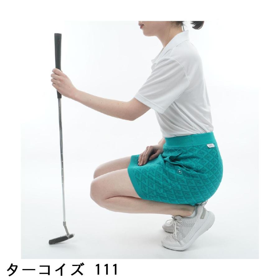 ピン PING AZモノグラムジャカードニットスカート レディスの画像