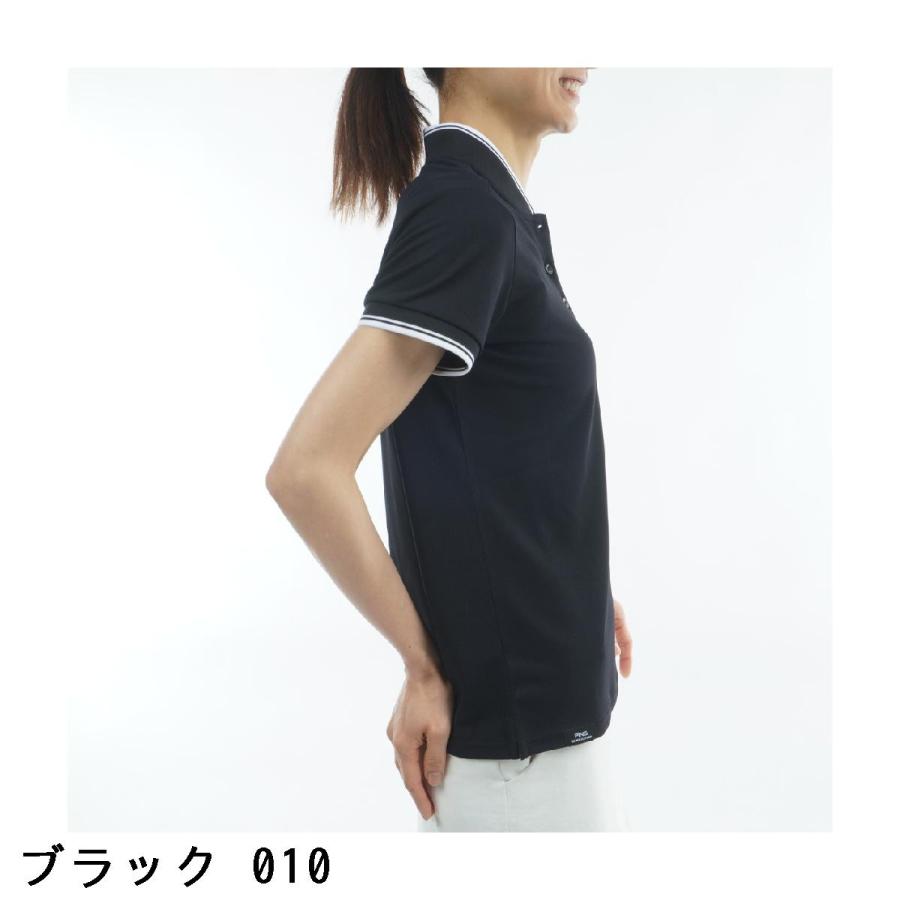 ピン PING ラインリブ鹿の子 ストレッチ半袖シャツ レディスの画像