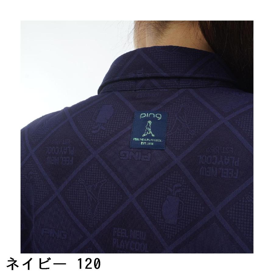 ピン PING Mr.PINGジャカード リラックス半袖ポロシャツ レディスの画像