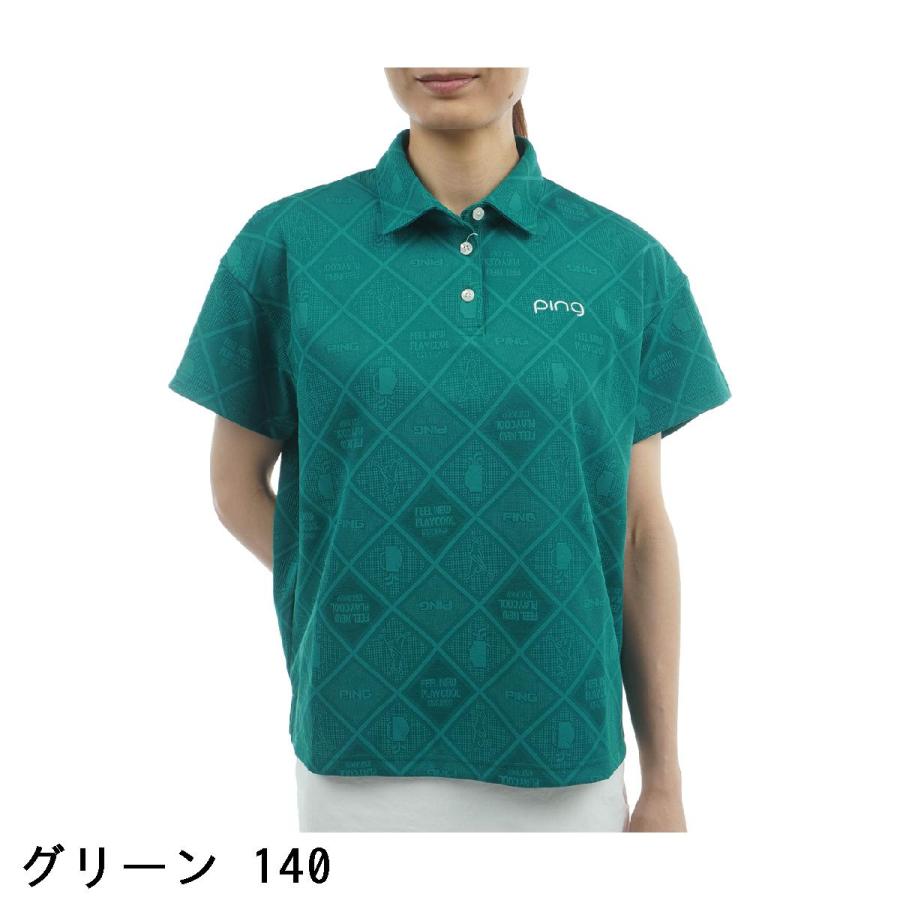 ピン PING Mr.PINGジャカード リラックス半袖ポロシャツ レディスの画像