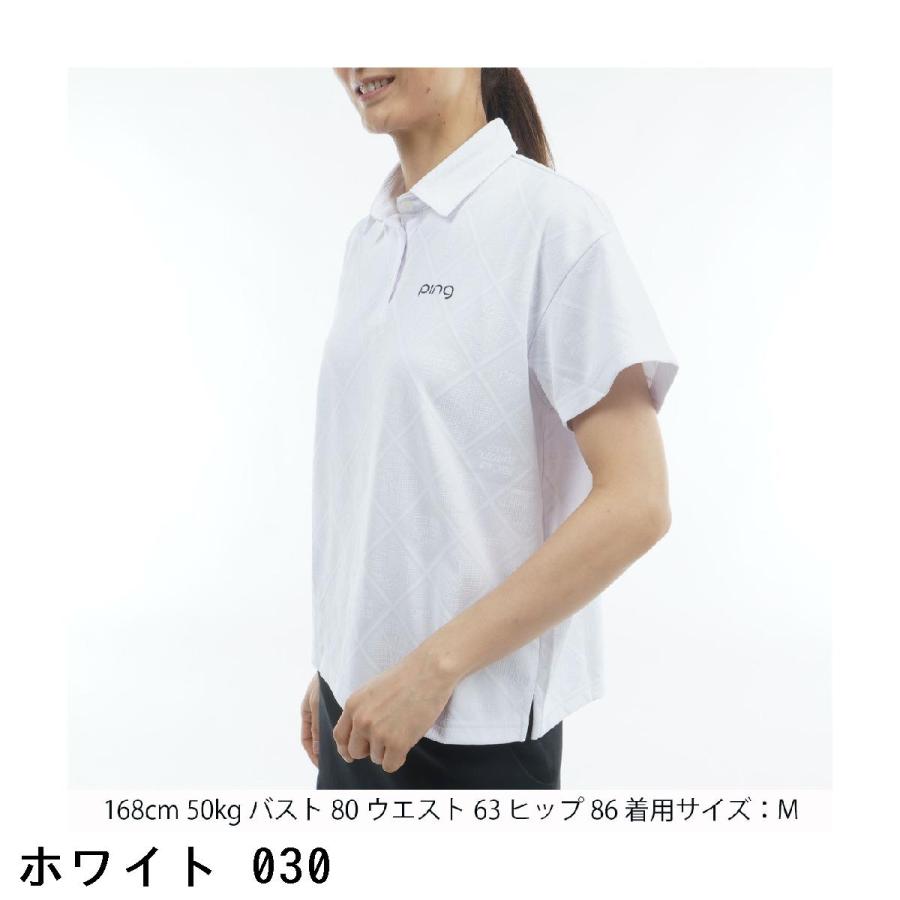 ピン PING Mr.PINGジャカード リラックス半袖ポロシャツ レディスの画像