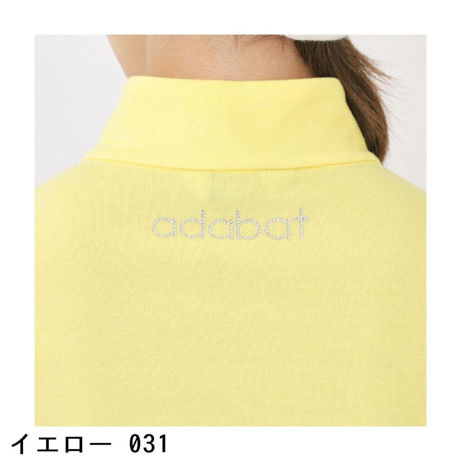 アダバット adabat 吸湿発熱 ハーフジップモックネック長袖Tシャツ レディスの画像