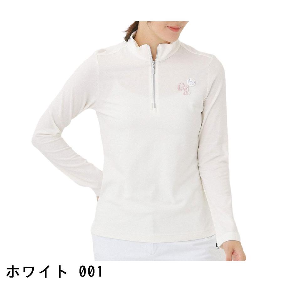 アダバット adabat 吸湿発熱 ハーフジップモックネック長袖Tシャツ レディスの画像