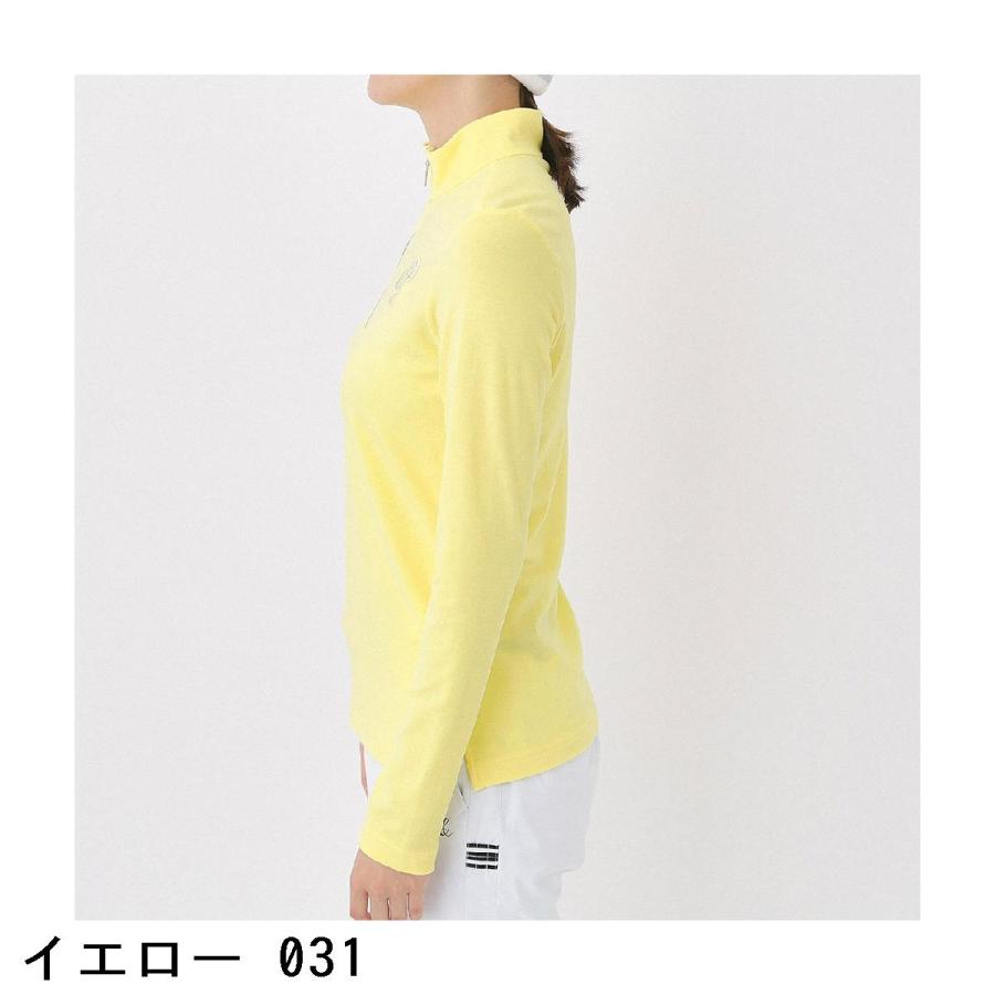 アダバット adabat 吸湿発熱 ハーフジップモックネック長袖Tシャツ レディスの画像