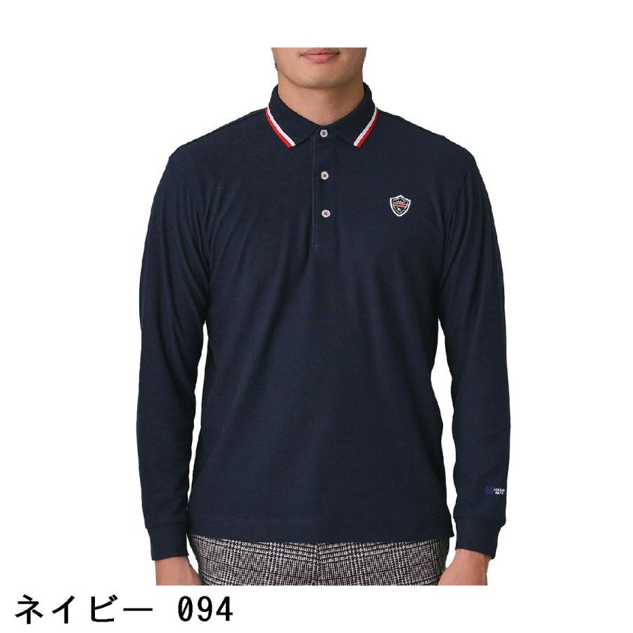 アダバットネイビー ADABAT NAVY 起毛ストレッチ長袖ポロシャツ【公式