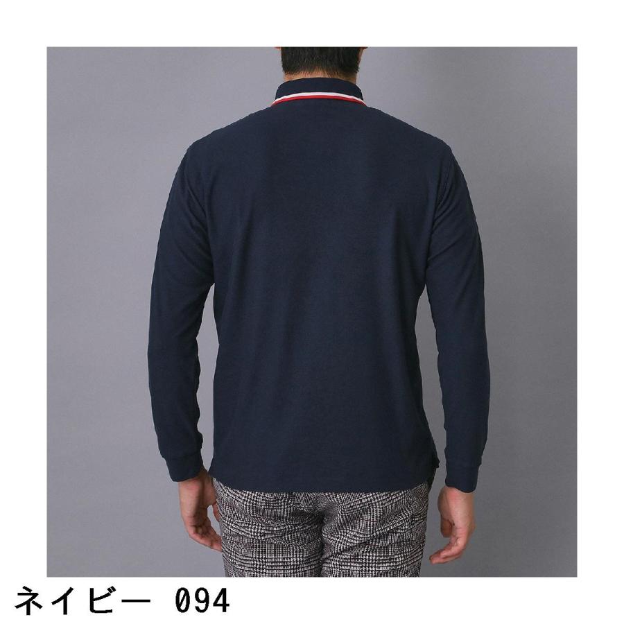 アダバットネイビー ADABAT NAVY 起毛ストレッチ長袖ポロシャツ : GDO