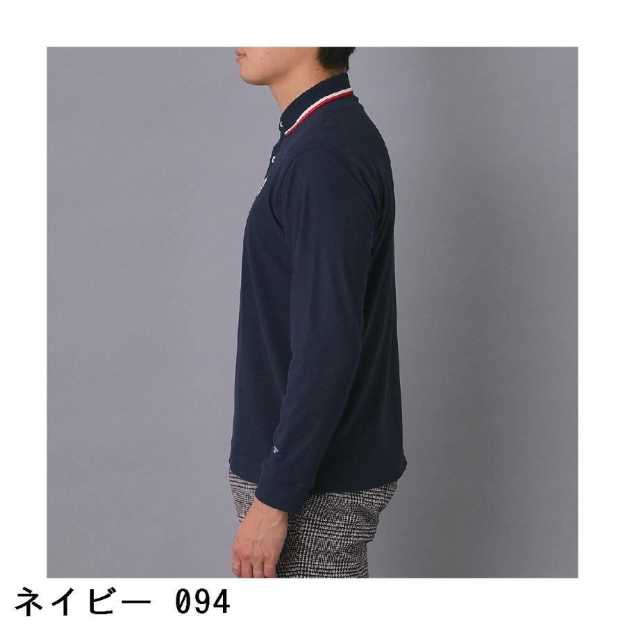 アダバットネイビー ADABAT NAVY 起毛ストレッチ長袖ポロシャツ : GDO