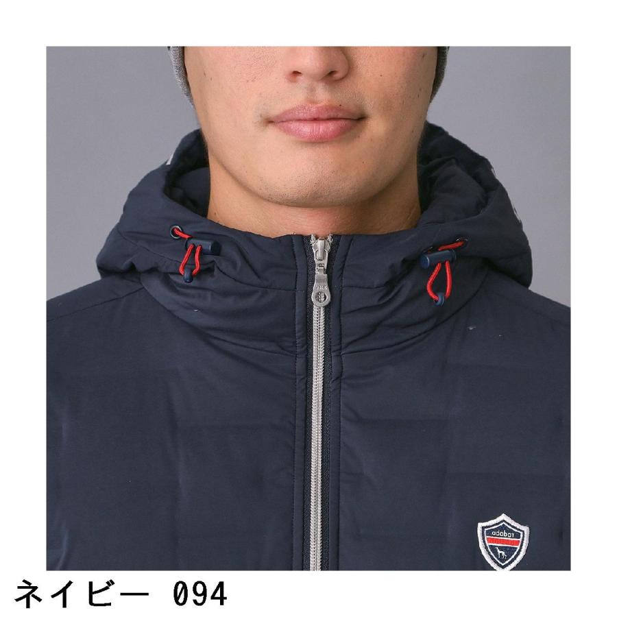 アダバットネイビー ADABAT NAVY フードロゴ ストレッチダウンジャケット_6