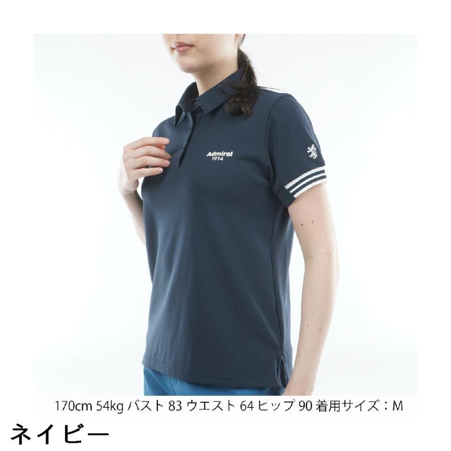 アドミラル Admiral ストレッチ カラタッチ ワンポイントロゴ半袖ポロシャツ レディスの画像