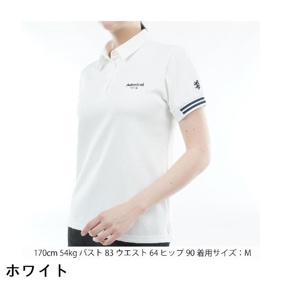 アドミラル Admiral ストレッチ カラタッチ ワンポイントロゴ半袖ポロシャツ レディスの画像