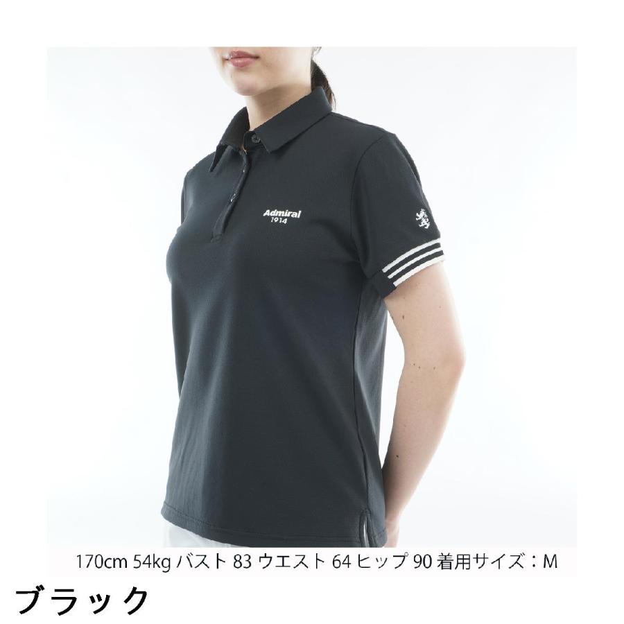 アドミラル Admiral ストレッチ カラタッチ ワンポイントロゴ半袖ポロシャツ レディスの画像