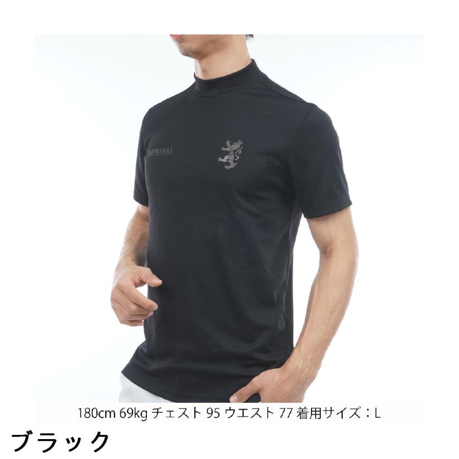 Admiral　アドミラル　ショートスリーブシャツ　ブラック　Ｌサイズ Admiral（アドミラル） ストレッチ フラッグ モックネック半袖シャツ