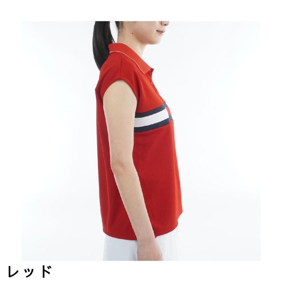 トミー ヒルフィガー ゴルフ TOMMY HILFIGER GOLF フラッグライン フレンチ半袖ポロシャツ レディスの画像