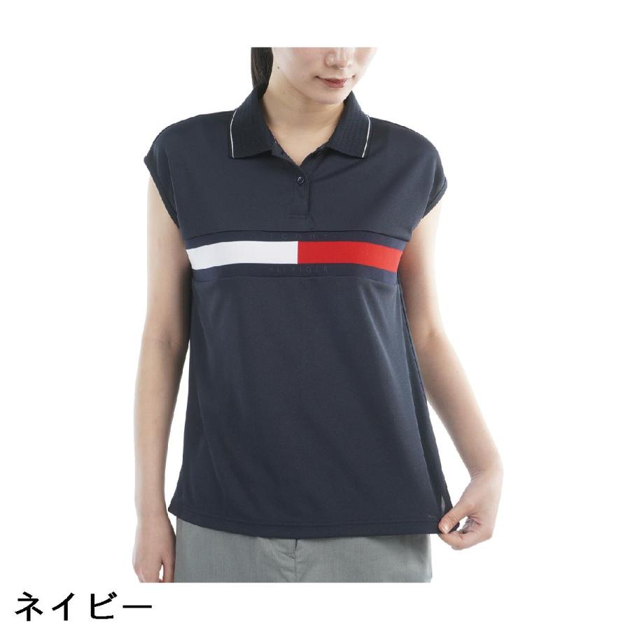 トミー ヒルフィガー ゴルフ TOMMY HILFIGER GOLF フラッグライン フレンチ半袖ポロシャツ レディスの画像
