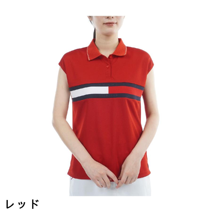 トミー ヒルフィガー ゴルフ TOMMY HILFIGER GOLF フラッグライン フレンチ半袖ポロシャツ レディスの画像