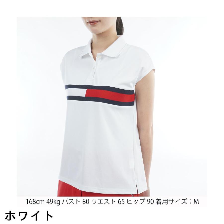 トミー ヒルフィガー ゴルフ TOMMY HILFIGER GOLF フラッグライン フレンチ半袖ポロシャツ レディスの画像
