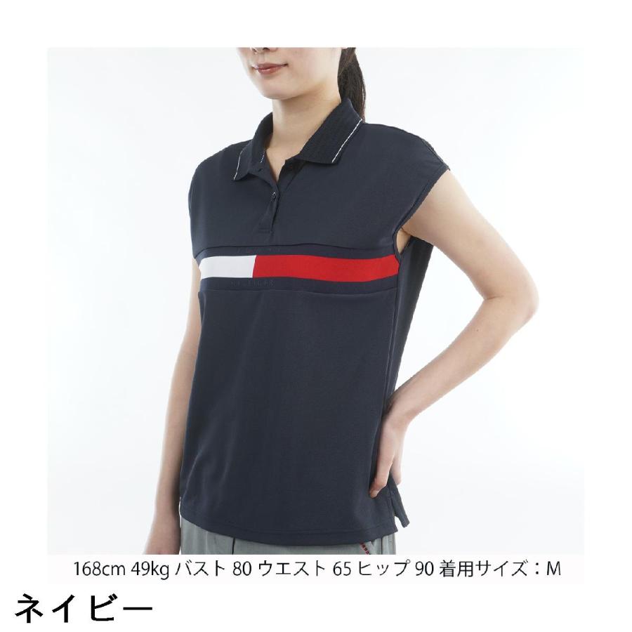 トミー ヒルフィガー ゴルフ TOMMY HILFIGER GOLF フラッグライン フレンチ半袖ポロシャツ レディスの画像