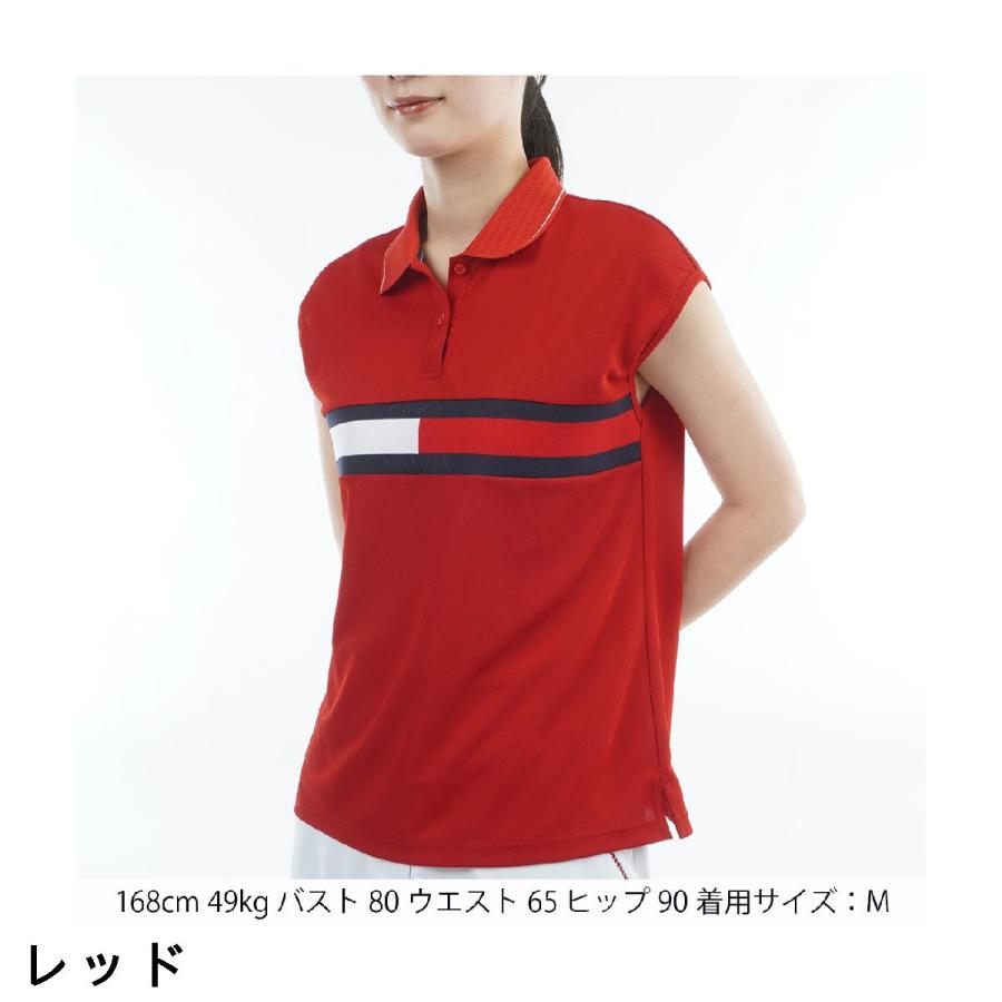 トミー ヒルフィガー ゴルフ TOMMY HILFIGER GOLF フラッグライン フレンチ半袖ポロシャツ レディスの画像