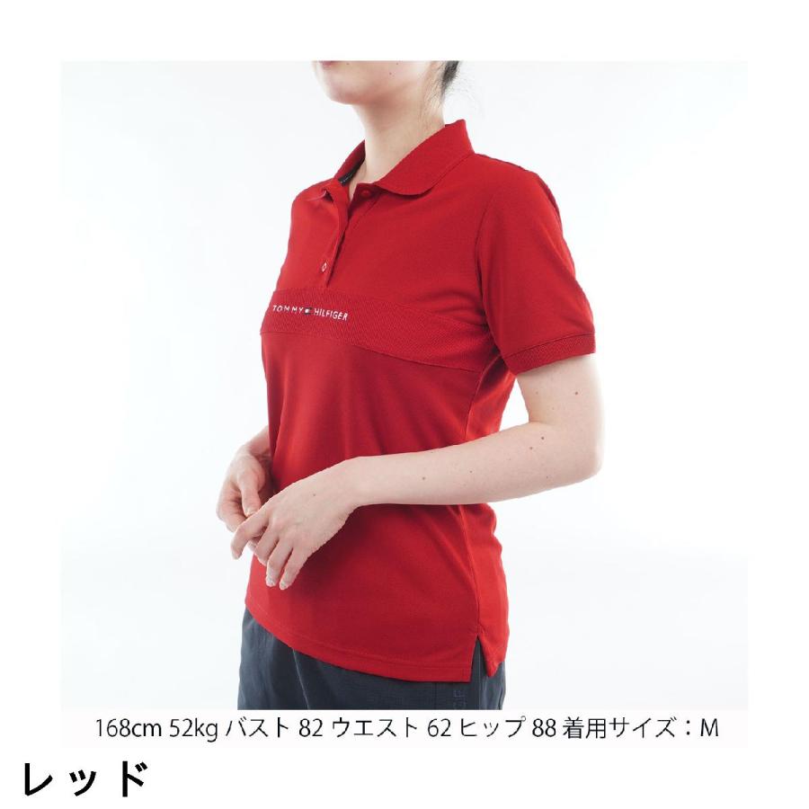 トミー ヒルフィガー ゴルフ TOMMY HILFIGER GOLF ストレッチ スタンダード ロゴ半袖ポロシャツ レディスの画像