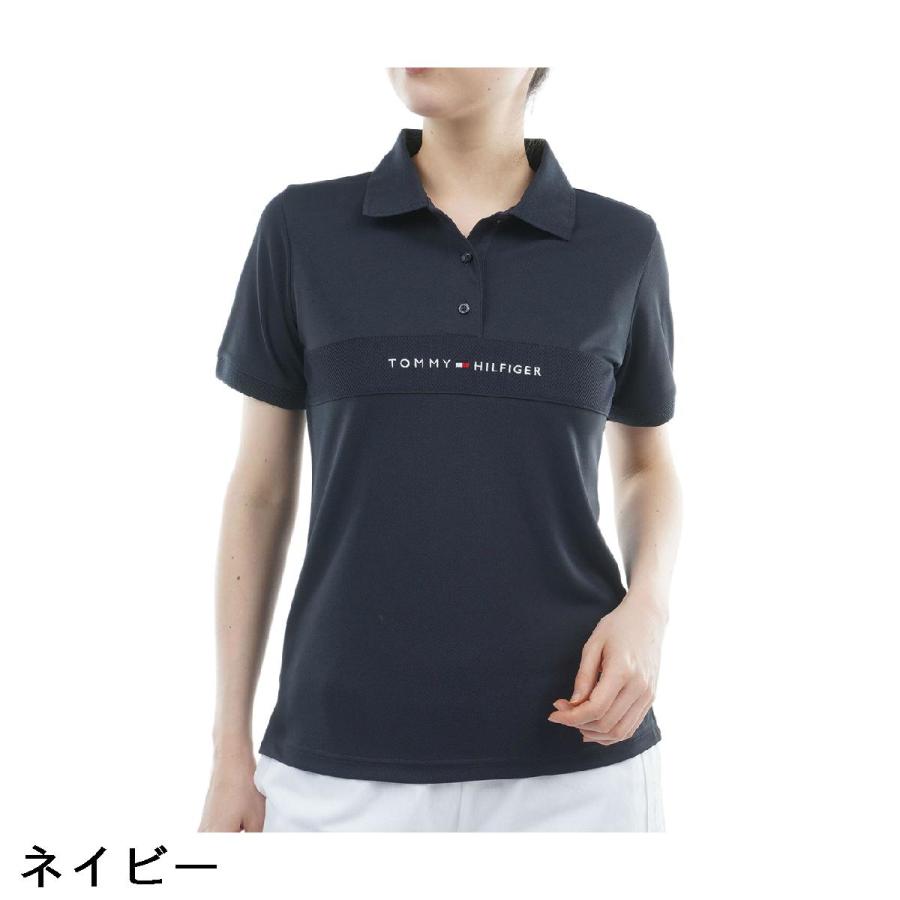 トミー ヒルフィガー ゴルフ TOMMY HILFIGER GOLF ストレッチ スタンダード ロゴ半袖ポロシャツ レディスの画像