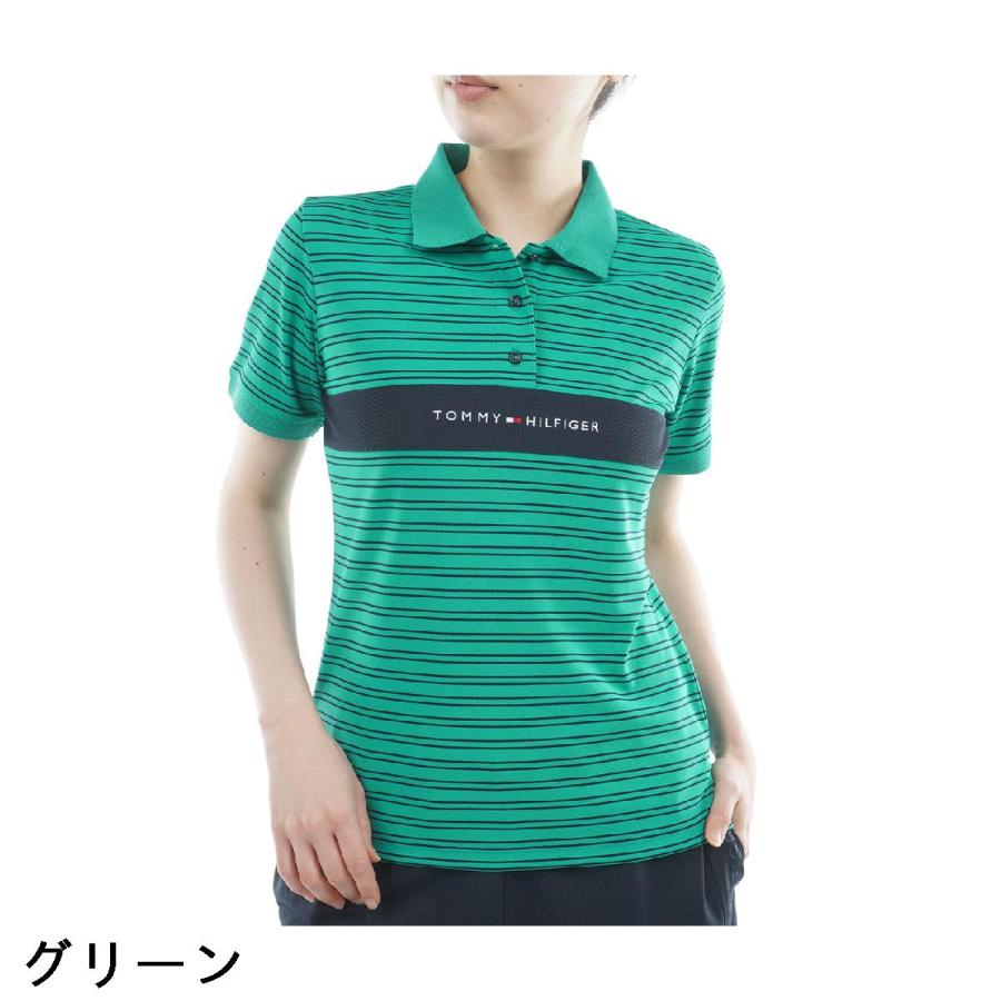 トミー ヒルフィガー ゴルフ TOMMY HILFIGER GOLF ストレッチ スタンダード ロゴ半袖ポロシャツ レディスの画像
