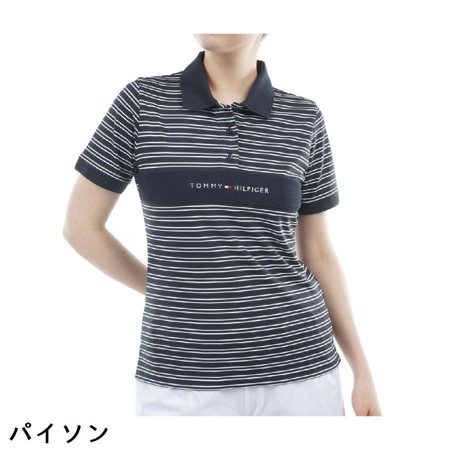 トミー ヒルフィガー ゴルフ TOMMY HILFIGER GOLF ストレッチ スタンダード ロゴ半袖ポロシャツ レディスの画像