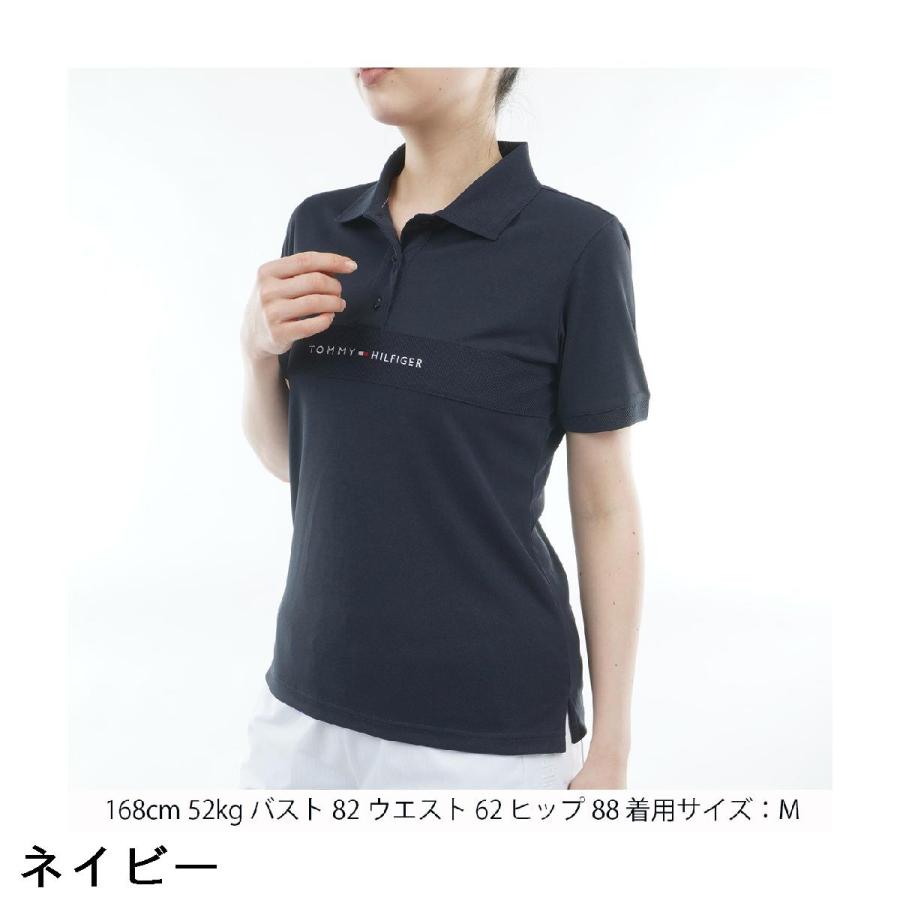 トミー ヒルフィガー ゴルフ TOMMY HILFIGER GOLF ストレッチ スタンダード ロゴ半袖ポロシャツ レディスの画像