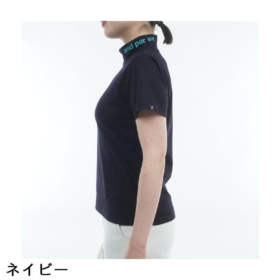 and per se（アンパスィ） ストレッチ SWING DRY メッシュ モック