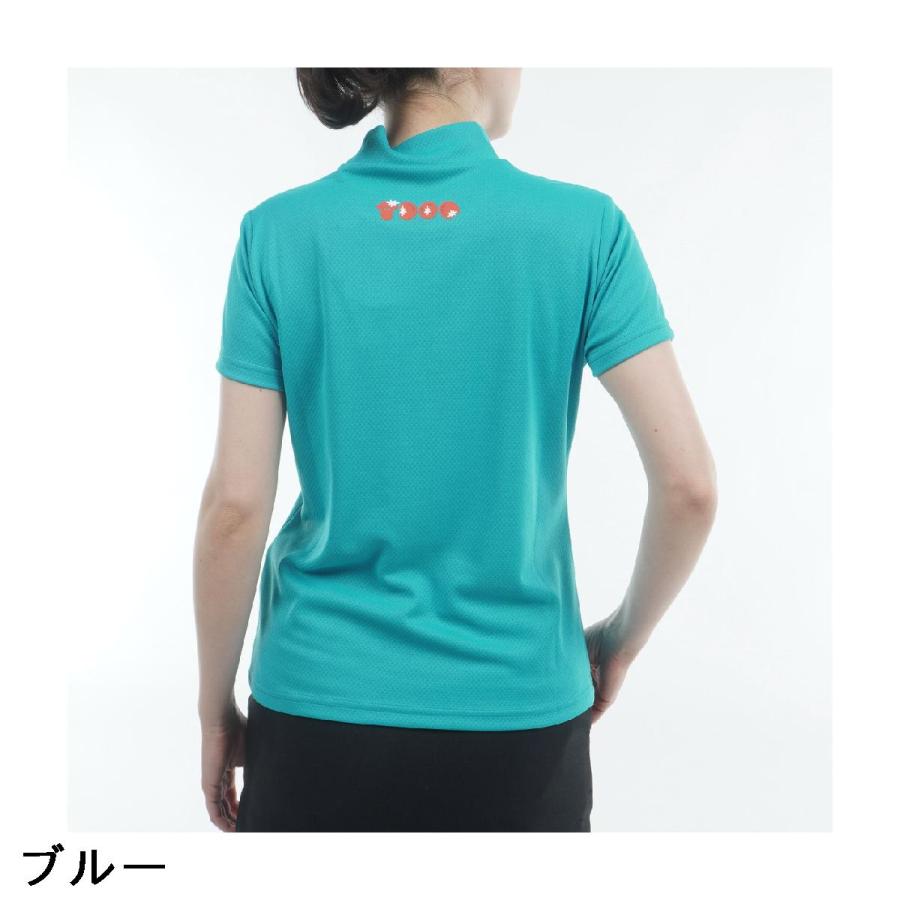 アンパスィ and per se ストレッチ COOL is COOL ディンプルモックネック半袖シャツ レディスの画像