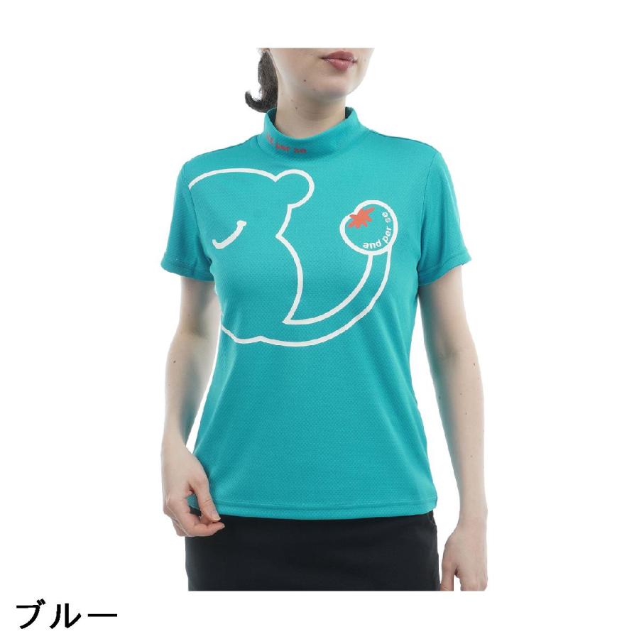 アンパスィ and per se ストレッチ COOL is COOL ディンプルモックネック半袖シャツ レディスの画像