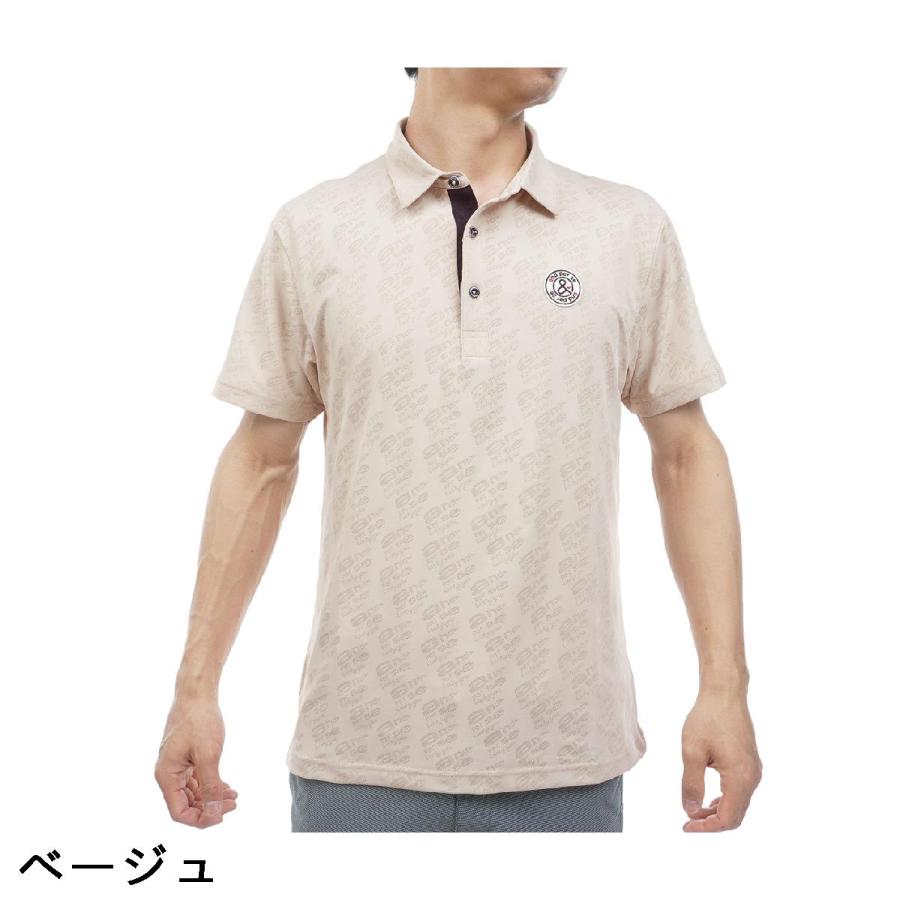 and per se（アンパスィ） ストレッチ ロゴジャカード半袖ポロシャツ