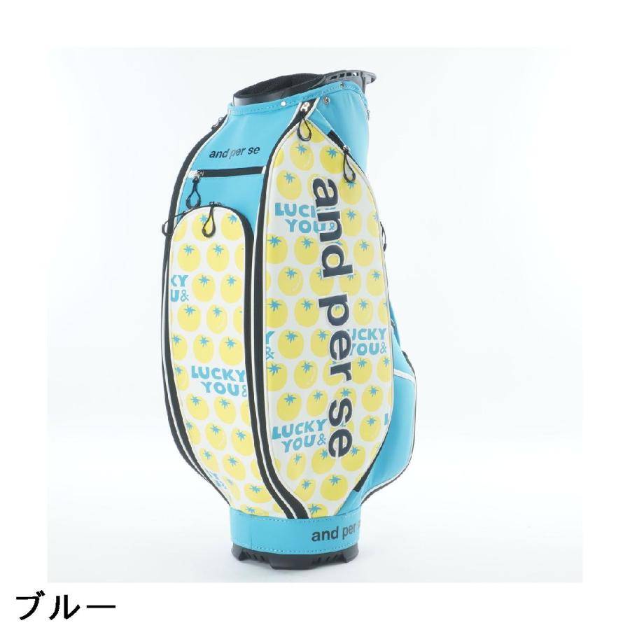 and per se レディースキャディバッグ ホワイト/グリーン and per se（アンパスィ） キャディバッグ レディス : GDOゴルフ