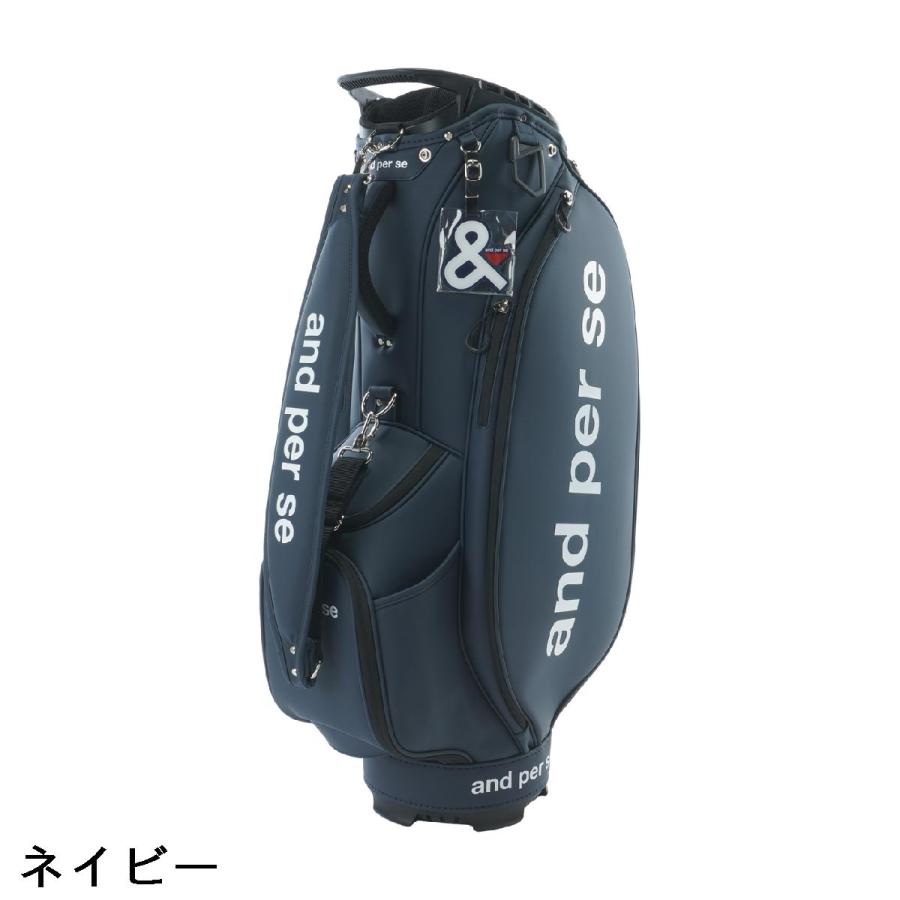 and per se/アンパスィ ゴルフ キャディバッグ ９型【ネイビー】美品！ and per se（アンパスィ） ゴルフ 9.0型 キャディバッグ AFS7196