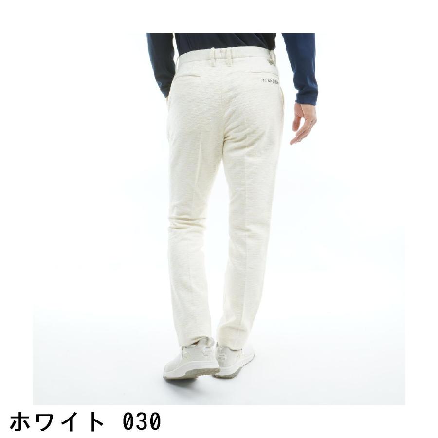 ST ANDREWS セントアンドリュース パンツ ホワイト dd398 St ANDREWS セント・アンドリュース モノグラムジャカード ワンタック