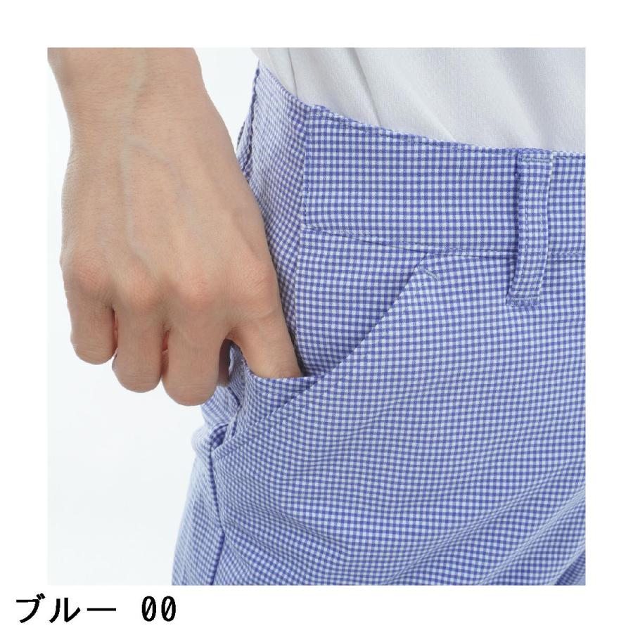 ルコックスポルティフ ゴルフ Le coq sportif GOLF ストレッチ チェック柄9分丈パンツ レディスの画像