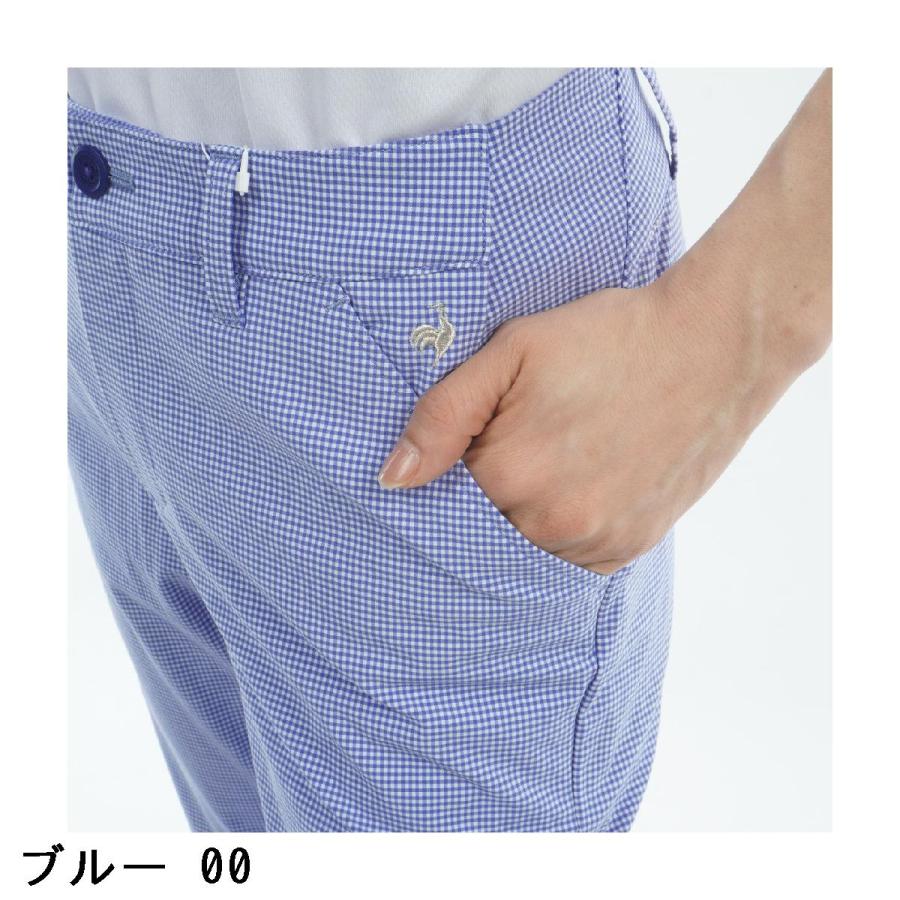ルコックスポルティフ ゴルフ Le coq sportif GOLF ストレッチ チェック柄9分丈パンツ レディスの画像