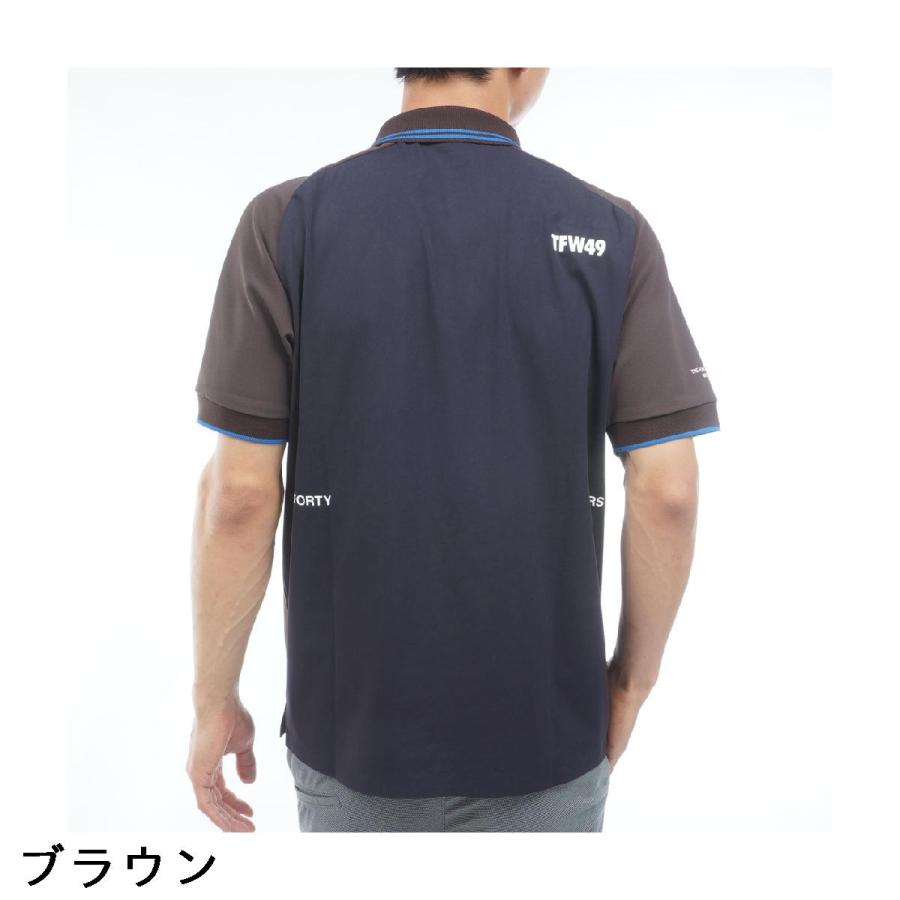 TFW49 ティーエフダブリュー 半袖 ポロシャツ グレー ネイビー（122）a ティーエフダブリュー TFW49 ストレッチ ラグジュアリー半袖ポロシャツ