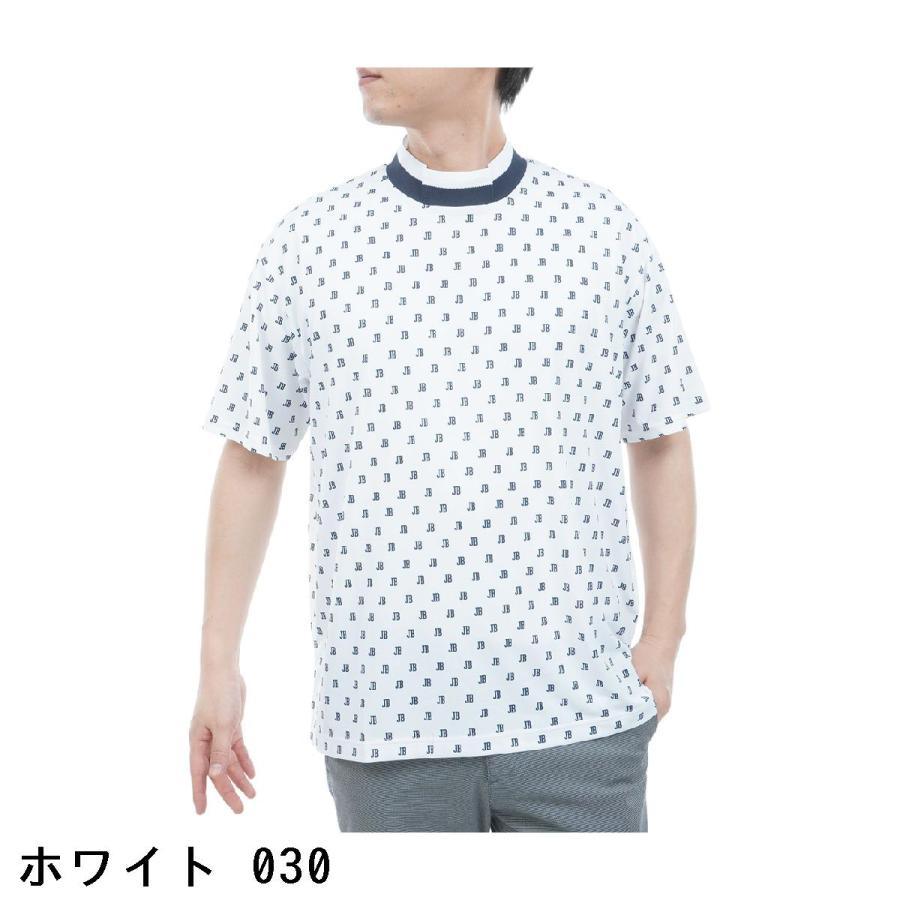 【未使用】ジャックバニー モックネック半袖シャツ 白 サイズ5 吸水速乾 Jack Bunny!!（ジャックバニー） 吸水速乾 ロゴプリント モックネック