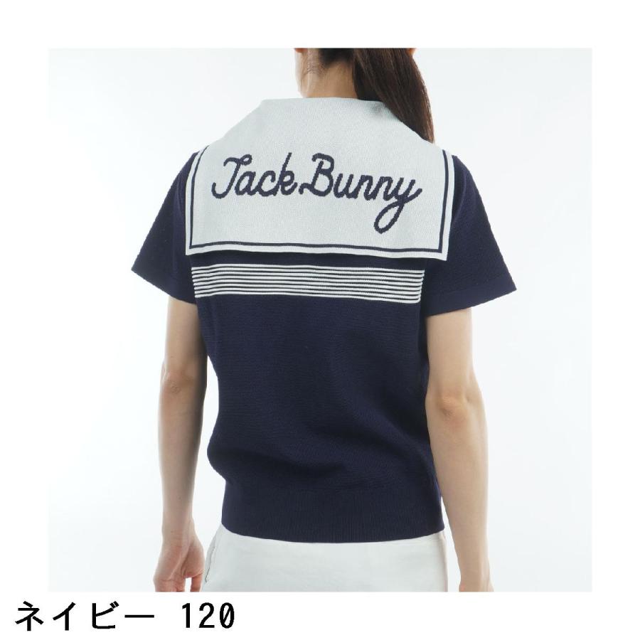 Jack Bunny!!（ジャックバニー） 鹿の子 セーラーカラー 半袖ニット