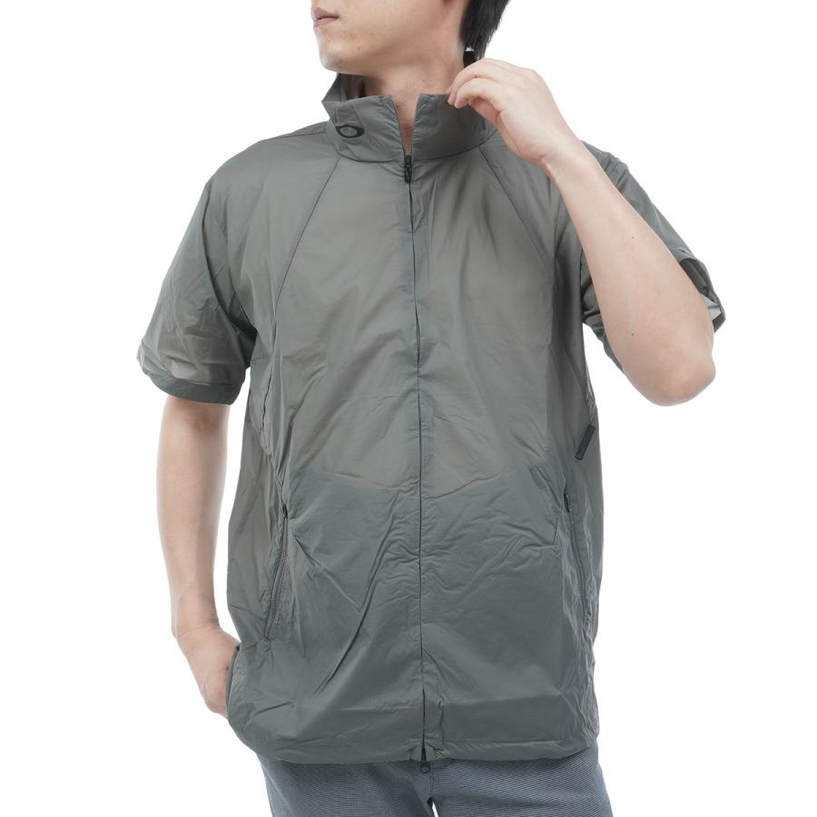 ゴルフ OAKLEY スカル フルジップ ウインドジャケット 袖着脱 撥水 軽量 L