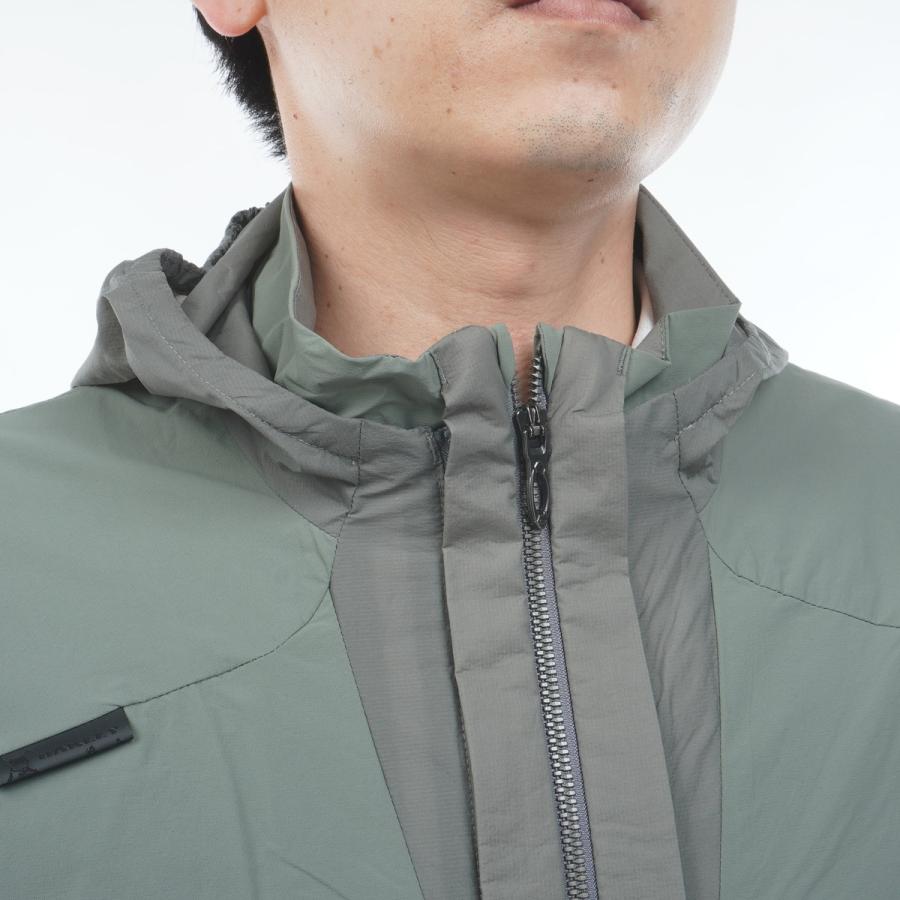美品 オークリー スカル★防風 防水 ダブルジップ ジャケット グリーン OAKLEY（オークリー） Skull スカル ストレッチ 2WAY LIGHT DRY