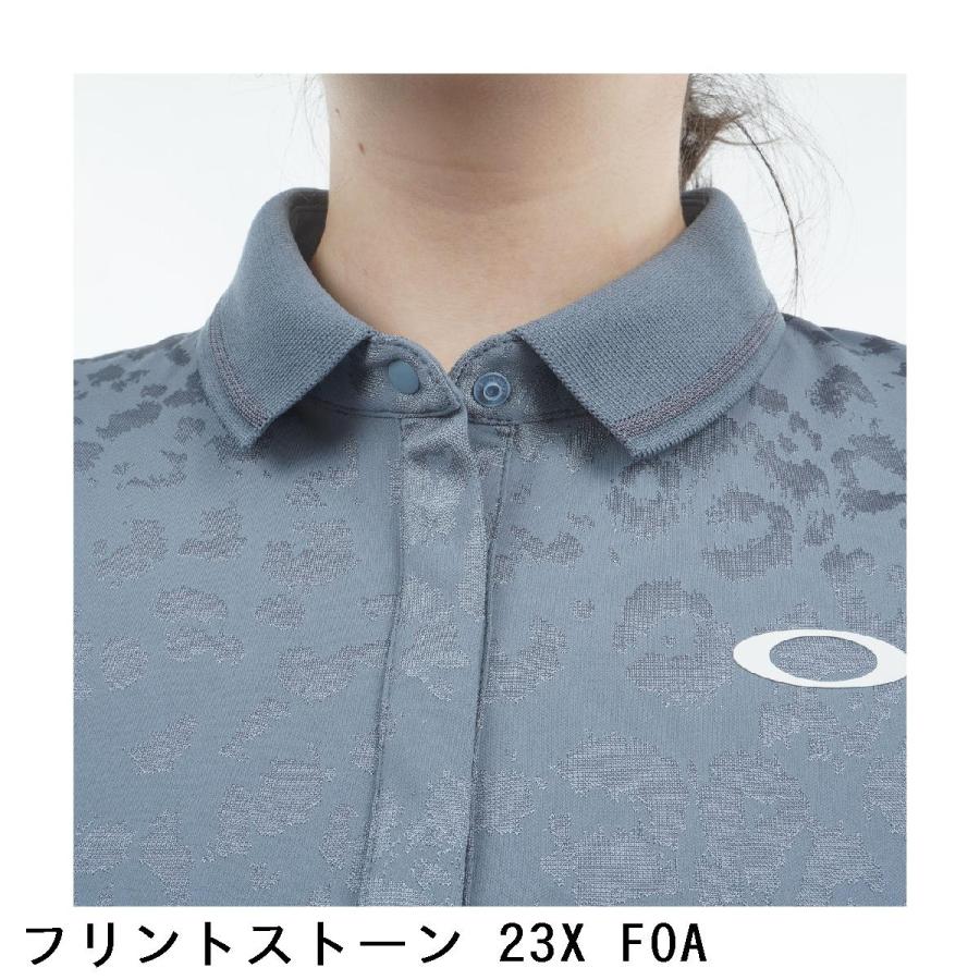オークリー OAKLEY ELEVATE ストレッチ SPOTTED ジャカード半袖ポロシャツ レディスの画像