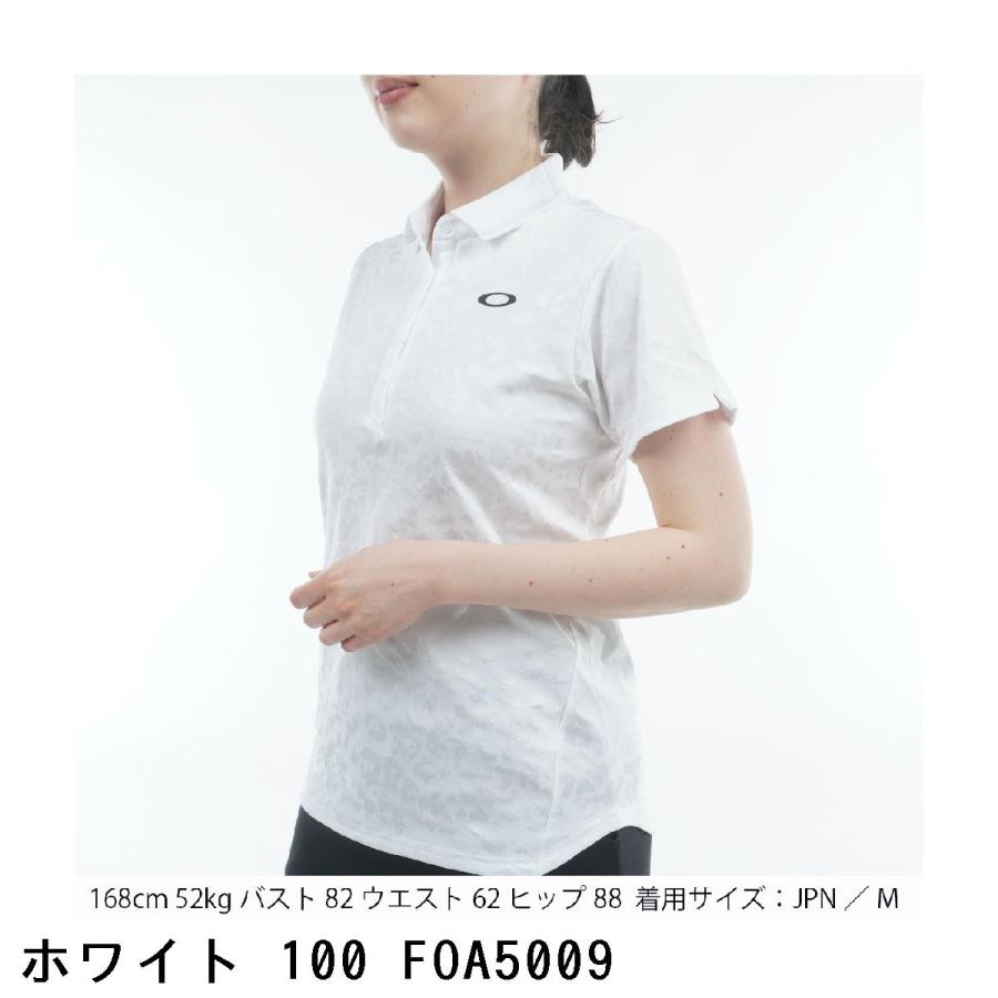 オークリー OAKLEY ELEVATE ストレッチ SPOTTED ジャカード半袖ポロシャツ レディスの画像