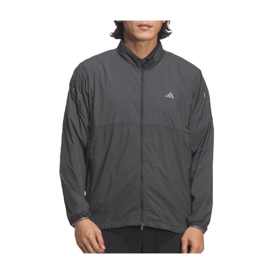 DESCENT GOLF ジップアップジャケット ブラック/グレー M adidas（アディダス） 軽量 ベンチレーション フルジップ ジャケット