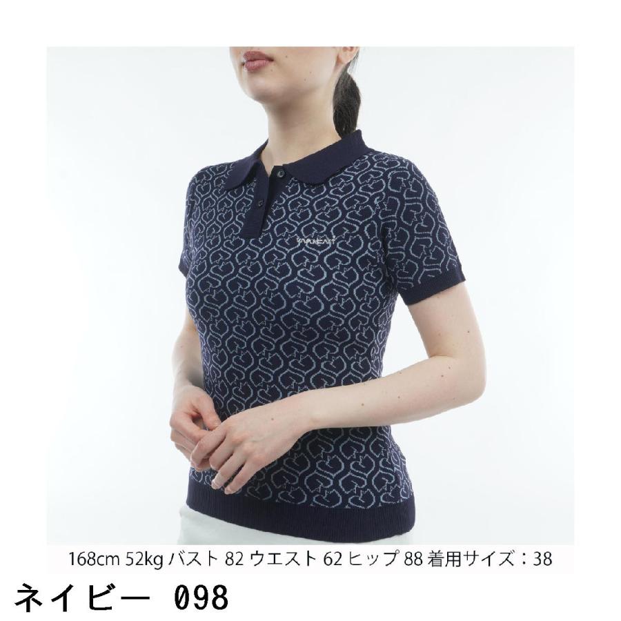 ビバハート VIVA HEART ケディハート総柄ニット半袖ポロシャツ レディスの画像