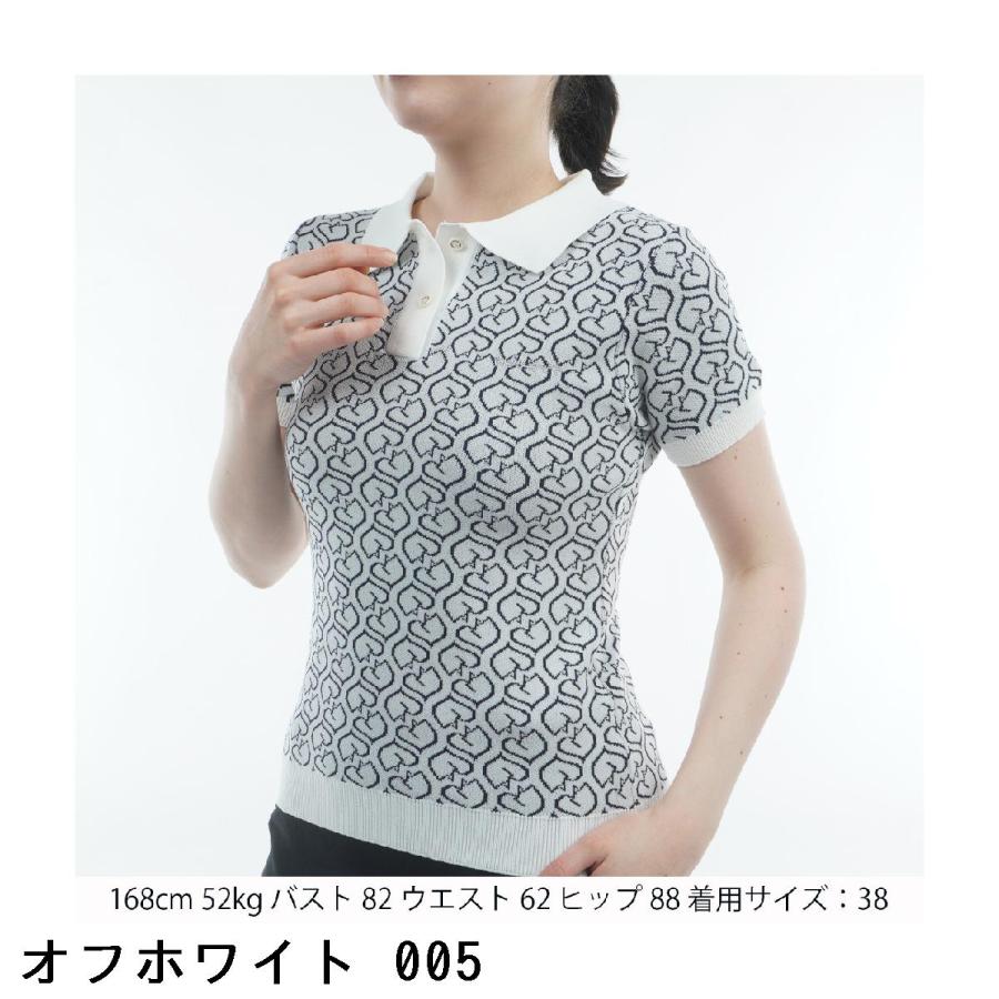 ビバハート VIVA HEART ケディハート総柄ニット半袖ポロシャツ レディスの画像
