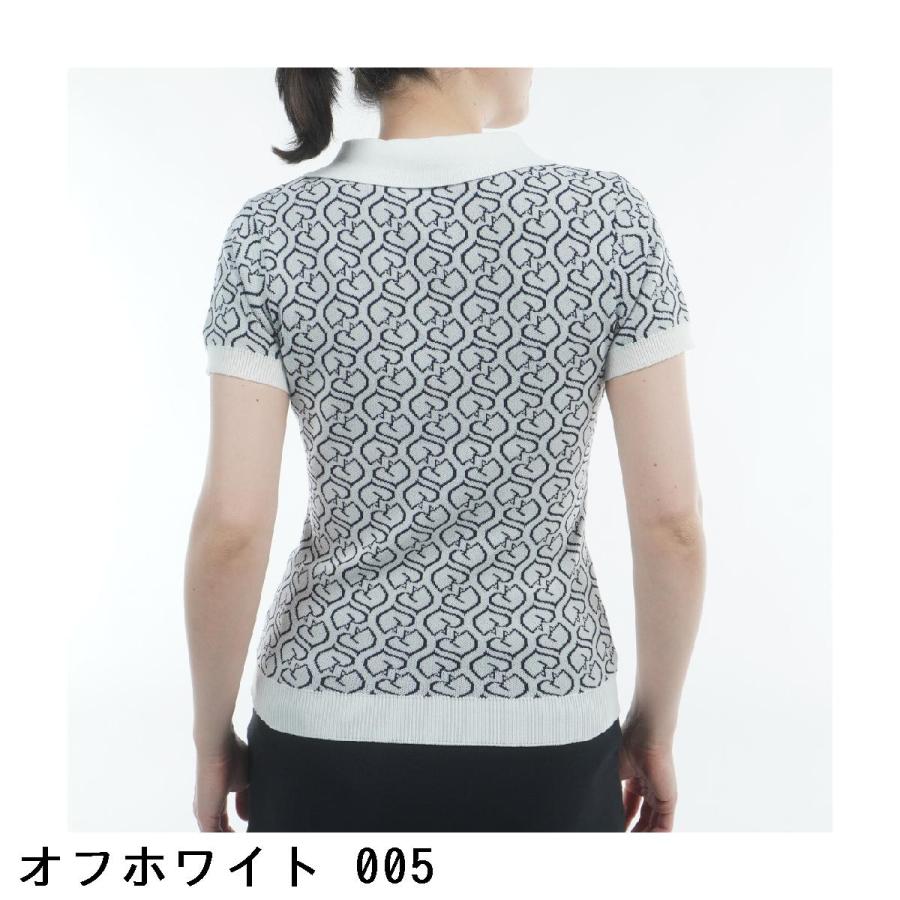 ビバハート VIVA HEART ケディハート総柄ニット半袖ポロシャツ レディスの画像