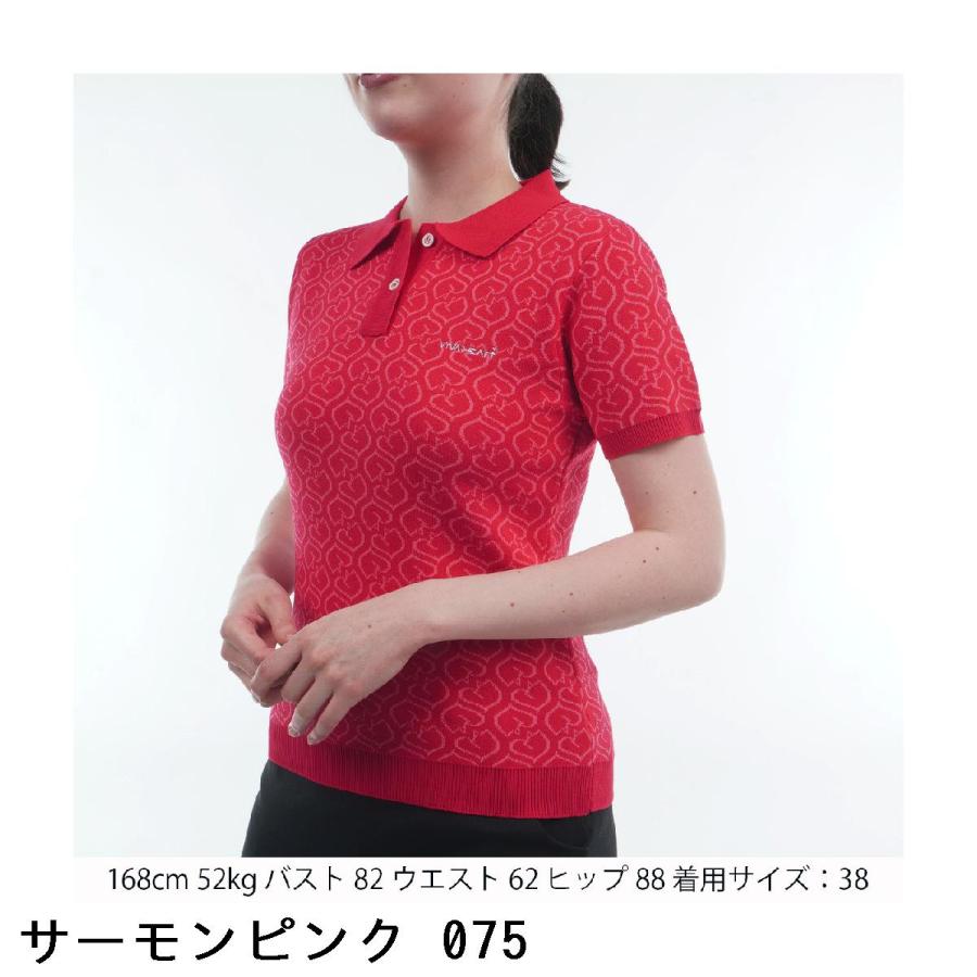ビバハート VIVA HEART ケディハート総柄ニット半袖ポロシャツ レディスの画像