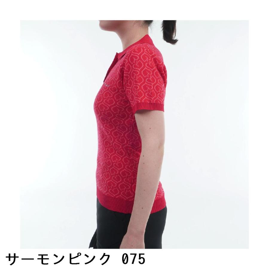 ビバハート VIVA HEART ケディハート総柄ニット半袖ポロシャツ レディスの画像
