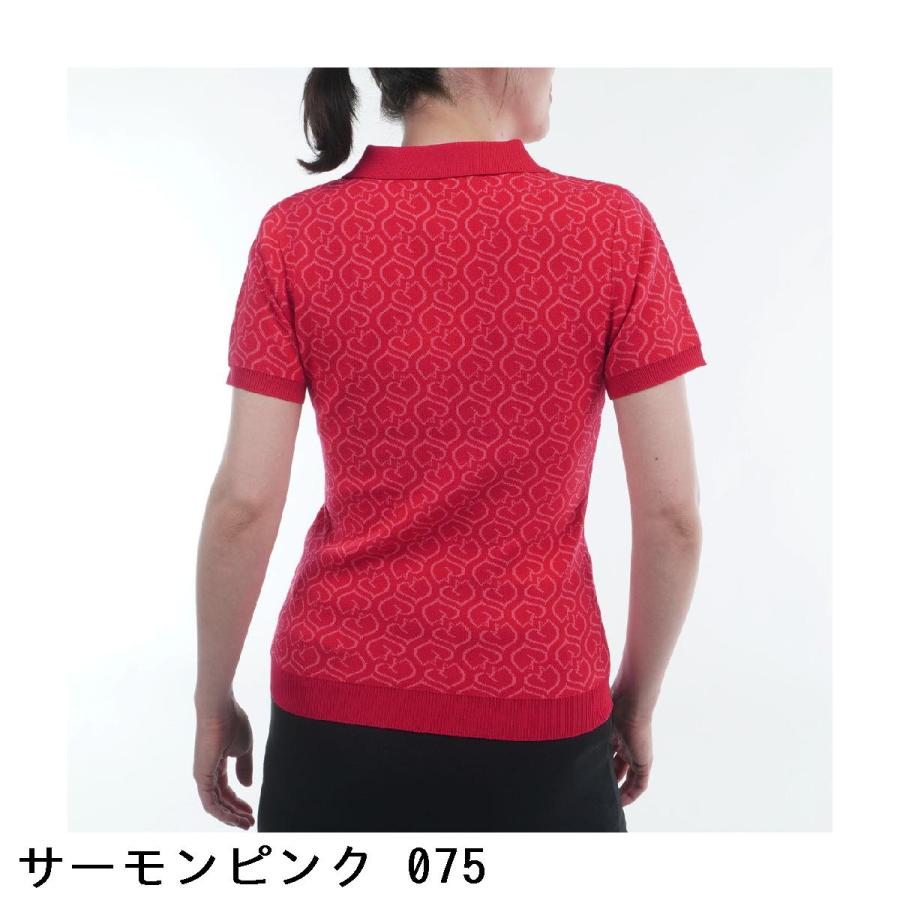 ビバハート VIVA HEART ケディハート総柄ニット半袖ポロシャツ レディスの画像